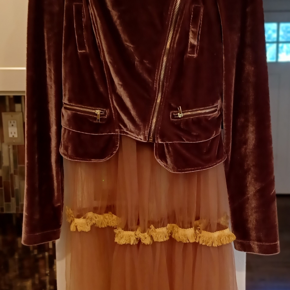 Sheer light mocha maxi skirt